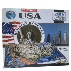 New USA History Over Time Puzzle 4D Cityscape Jigsaw Map Skyscraper SEALED BOX